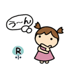 イニシャルR 女の子（個別スタンプ：37）