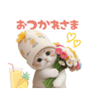 パイナップル帽 可愛いスコティッシュ猫（個別スタンプ：9）