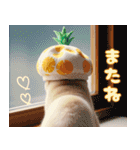 パイナップル帽 可愛いスコティッシュ猫（個別スタンプ：31）