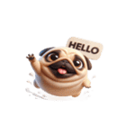 暑さでやばいパグ犬（個別スタンプ：3）