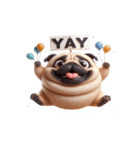 暑さでやばいパグ犬（個別スタンプ：5）