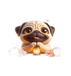 暑さでやばいパグ犬（個別スタンプ：14）