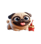 暑さでやばいパグ犬（個別スタンプ：27）