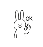 使いやすい シンプル英語うさぎ（個別スタンプ：3）