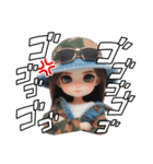 迷彩女子（個別スタンプ：12）