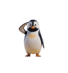 【敬礼ペンギン①】（個別スタンプ：1）