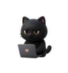 かわいい黒猫  (NT)（個別スタンプ：6）