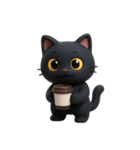 かわいい黒猫  (NT)（個別スタンプ：8）