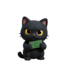 かわいい黒猫  (NT)（個別スタンプ：9）