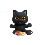 かわいい黒猫  (NT)（個別スタンプ：16）