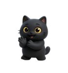 かわいい黒猫  (NT)（個別スタンプ：19）