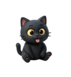 かわいい黒猫  (NT)（個別スタンプ：21）