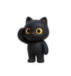 かわいい黒猫  (NT)（個別スタンプ：34）