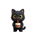 かわいい黒猫  (NT)（個別スタンプ：35）