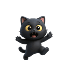 かわいい黒猫  (NT)（個別スタンプ：36）