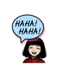 赤い和服の女の子（個別スタンプ：1）