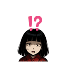 赤い和服の女の子（個別スタンプ：4）