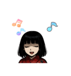 赤い和服の女の子（個別スタンプ：5）