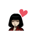 赤い和服の女の子（個別スタンプ：8）
