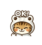 使いやすい白蛇ねこの普段使いスタンプ（個別スタンプ：3）