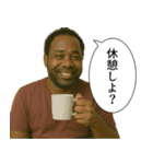 やる気3%の黒人（個別スタンプ：5）