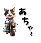 即返信♡バイク好き ねこ（個別スタンプ：5）