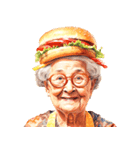 ハンバーガーおばあちゃん（個別スタンプ：4）