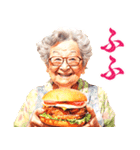 ハンバーガーおばあちゃん（個別スタンプ：19）