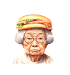 ハンバーガーおばあちゃん（個別スタンプ：24）