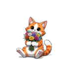 【花束猫 1】（個別スタンプ：1）