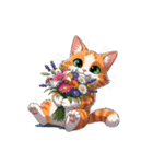 【花束猫 1】（個別スタンプ：3）
