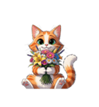 【花束猫 1】（個別スタンプ：4）