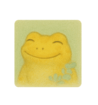 きいろカエルのふんわり日和（個別スタンプ：1）