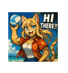 サマーキャットchan。（個別スタンプ：3）
