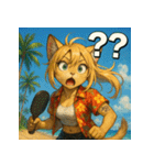 サマーキャットchan。（個別スタンプ：7）