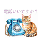 水彩を感じるにゃんこスタンプ（個別スタンプ：15）