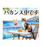 水彩を感じるにゃんこスタンプ（個別スタンプ：19）