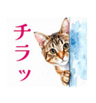 水彩を感じるにゃんこスタンプ（個別スタンプ：28）