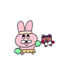 ピンク,プク私たちは友達です。(no text)1（個別スタンプ：1）