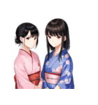 表情で伝える和ガールズスタンプ（個別スタンプ：3）