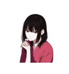 表情で伝える和ガールズスタンプ（個別スタンプ：7）