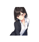 表情で伝える和ガールズスタンプ（個別スタンプ：8）