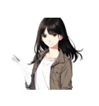 表情で伝える和ガールズスタンプ（個別スタンプ：9）
