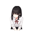 表情で伝える和ガールズスタンプ（個別スタンプ：24）