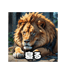アニメライオン百面相！（個別スタンプ：33）