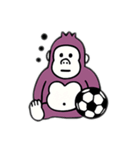 紫のサッカーゴリラ（個別スタンプ：13）