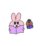 ピンク,プク私たちは友達です。(no text)3（個別スタンプ：2）