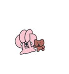 ピンク,プク私たちは友達です。(no text)3（個別スタンプ：3）