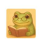 読書するカエルと、たまにうとうと（個別スタンプ：2）