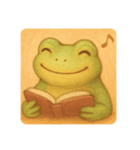 読書するカエルと、たまにうとうと（個別スタンプ：3）